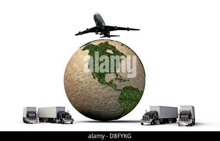 Transport Transport isolé sur fond blanc Banque D'Images