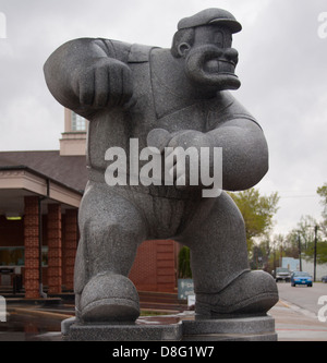 Statue de Pluton dans l'Illinois Chester Accueil de Popeye Banque D'Images