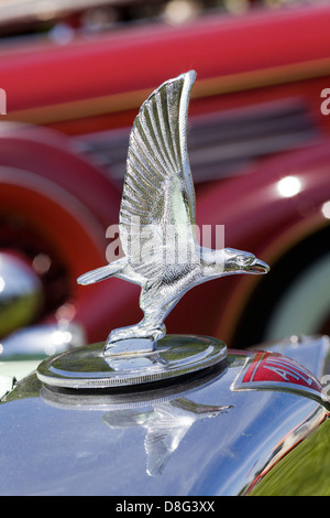 Capot de voiture Vintage parure d'un Eagle Banque D'Images