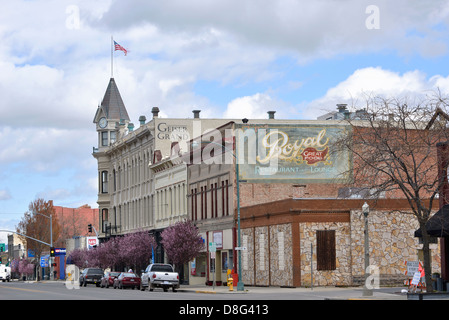 Le centre-ville de Baker City, Oregon. Banque D'Images