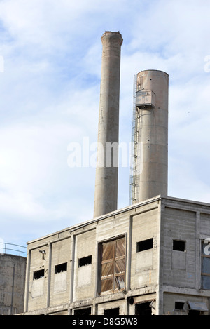Ruines d'une usine de ciment dans la chaux, de l'Oregon. Banque D'Images