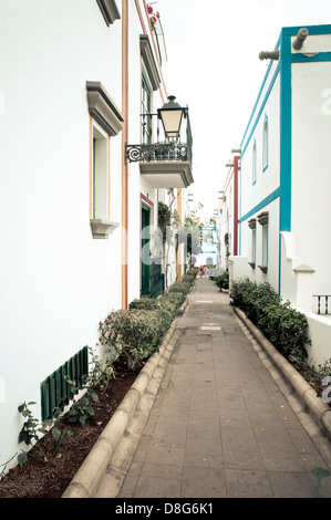 Ruelle, Puerto Mogan, Las Palmas de Gran Canaria, Gran Canaria, Îles Canaries, Espagne, Europe Banque D'Images