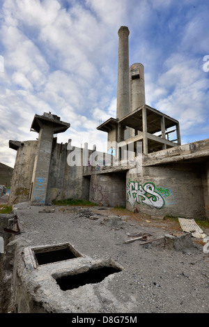 Ruines d'une usine de ciment dans la chaux, de l'Oregon. Banque D'Images
