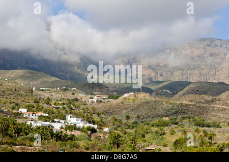 Village de mountain valley, Gran Canaria, Îles Canaries, Espagne, Europe Banque D'Images