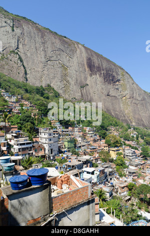 Vieux taudis de Rocinha, logement, Rio de Janeiro, Brésil Banque D'Images