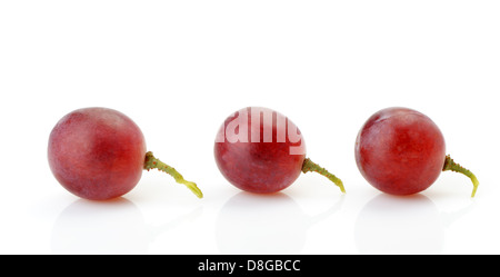 Three berries of red grapes abreast Banque D'Images