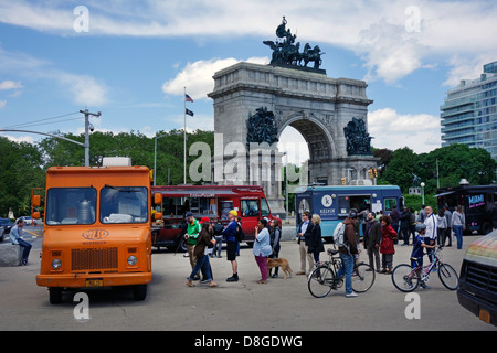 Camion alimentaire rally Brooklyn NY Banque D'Images