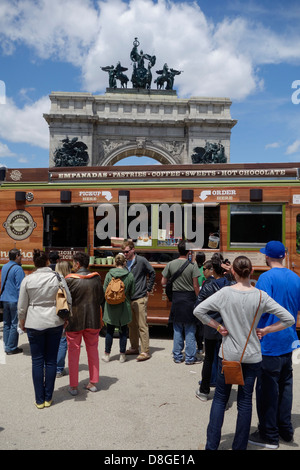 Camion alimentaire rally Brooklyn NY Banque D'Images