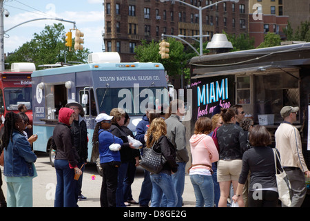 Camion alimentaire rally Brooklyn NY Banque D'Images