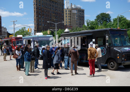 Camion alimentaire rally Brooklyn NY Banque D'Images