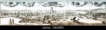 Vue panoramique, Francfort-sur-Main, 17e siècle, l'Allemagne, de l'Europe Banque D'Images