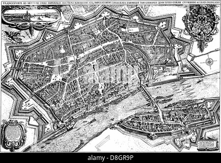 Vue panoramique de Francfort, Main, 17e siècle, l'Allemagne, de l'Europe Banque D'Images