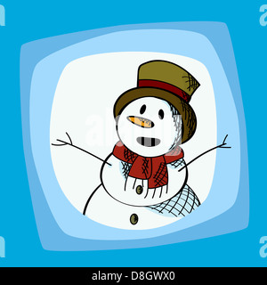 Le Snowman clip art Banque D'Images