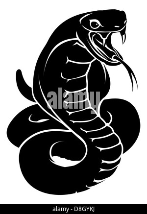 Une illustration d'un serpent stylisé ou peut-être un tatouage serpent cobra Banque D'Images