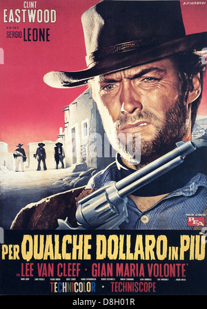 Par Qualche Dollaro in piu italien Original Movie Poster Clint Eastwood, Sergio Leone Banque D'Images