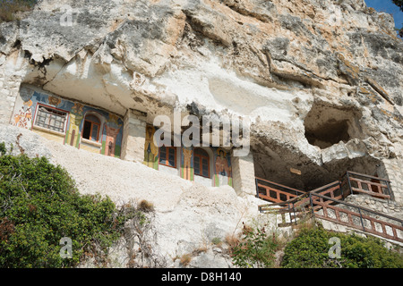 L'Europe, la Bulgarie, le Parc National Roussenski Lom, monastère rock Banque D'Images