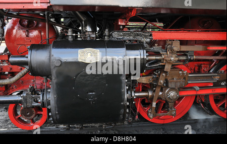 Les roues de la locomotive à vapeur Banque D'Images