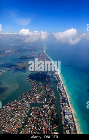 Littoral de Miami vu de haute altitude Banque D'Images