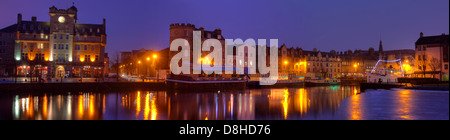 Leith Port panorama au crépuscule, Edimbourg Ecosse @HotpixUK Banque D'Images