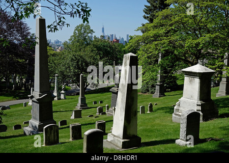 Mausolées en vert-wood cemetery Banque D'Images