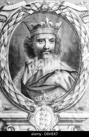 Le roi Henri II d'Angleterre (1133-1189) à partir d'une gravure du 18ème siècle Banque D'Images
