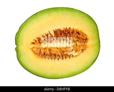 Melon cantaloup isolated on white Banque D'Images