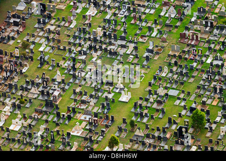 Vue aérienne d'un cimetière et de pierres tombales.Johannesburg Afrique du Sud, Banque D'Images