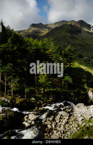 Rhaeadr Ogwen, ou des chutes, Glyderau Ogwen, plage du parc national de Snowdonia, Pays de Galles, Grande-Bretagne, Royaume-Uni, Cymru Banque D'Images
