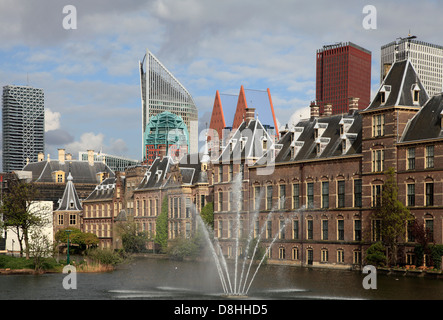 Pays-bas, La Haye, Hofvijver, fontaine, d'horizon, Banque D'Images