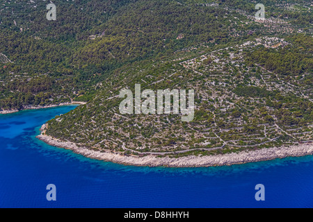 Panorama de l'antenne de l'île de Losinj dans Zadar, Croatie région. Banque D'Images