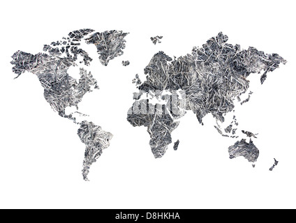 Carte du monde sont le réchauffement climatique Banque D'Images