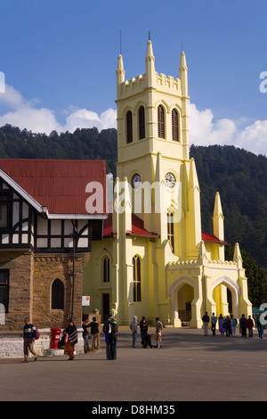 St Michael's Cathedral à Shimla, Shimla Hill Station, le Mall, l'Himachal Pradesh, Inde Banque D'Images