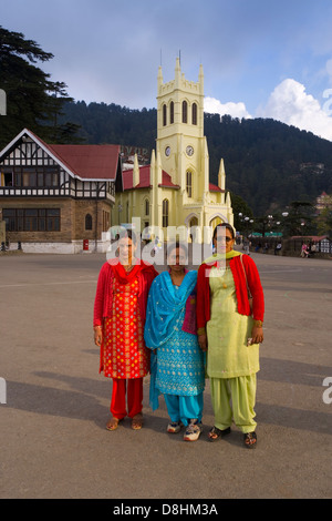 St Michael's Cathedral à Shimla, Shimla Hill Station, le Mall, l'Himachal Pradesh, Inde Banque D'Images