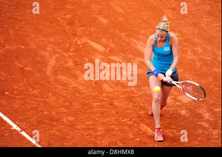 Paris, France. 29 mai 2013. Mathilde Johansson de France en action pendant le match entre Ana Ivanovic de Serbie et Mathilde Johansson de France au deuxième tour de l'Open de France de Roland Garros. Credit : Action Plus de Sports / Alamy Live News Banque D'Images