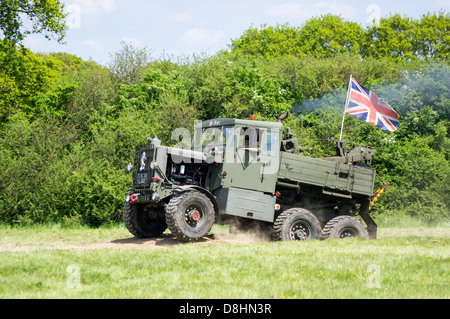 Un camion de l'armée britannique 1928 Explorer est mis à c'est pas à l'Overlord 2013 Denmead, D-Day re-enactment Banque D'Images