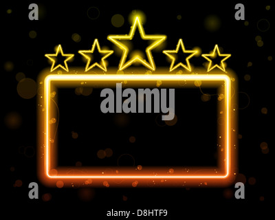 Vector - Star Film Neon Sign With Copyspace Banque D'Images