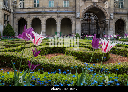 Les beaux jardins de Musée Carnavalet, le musée de l'histoire de Paris. Banque D'Images