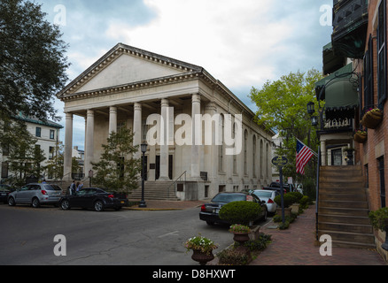 Eglise presbytérienne indépendante, Chippewa Square, Savannah, Géorgie. Banque D'Images