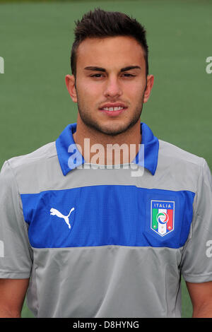 Francesco Bardi (ITA), 28 mai 2013 - Football : l'équipe U-21 Italie session photo officiel pour le championnat de l'UEFA des moins de 21 ans (EURO) au Centro Tecnico de Milanello Milanello, Italie. (Photo de Maurizio Borsari/AFLO) Banque D'Images