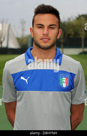 Francesco Bardi (ITA), 28 mai 2013 - Football : l'équipe U-21 Italie session photo officiel pour le championnat de l'UEFA des moins de 21 ans (EURO) au Centro Tecnico de Milanello Milanello, Italie. (Photo de Maurizio Borsari/AFLO) Banque D'Images