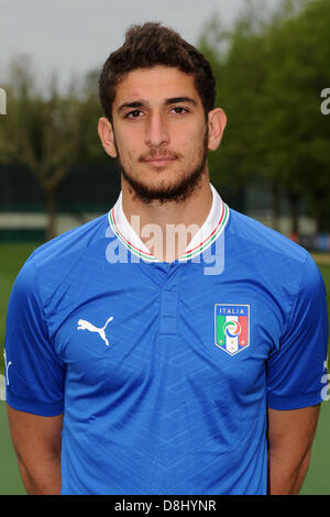 Matteo Bianchetti (ITA), 28 mai 2013 - Football : l'équipe U-21 Italie session photo officiel pour le championnat de l'UEFA des moins de 21 ans (EURO) au Centro Tecnico de Milanello Milanello, Italie. (Photo de Maurizio Borsari/AFLO) Banque D'Images