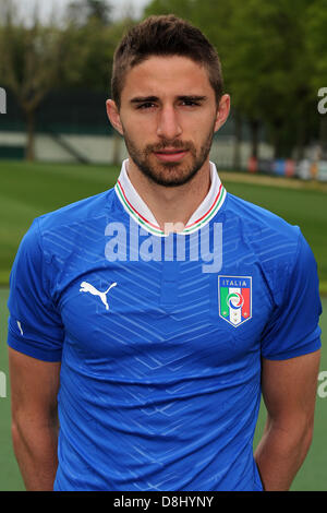 Fabio Borini (ITA), 28 mai 2013 - Football : l'équipe U-21 Italie session photo officiel pour le championnat de l'UEFA des moins de 21 ans (EURO) au Centro Tecnico de Milanello Milanello, Italie. (Photo de Maurizio Borsari/AFLO) Banque D'Images