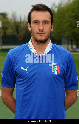 Luca hamiltonien Caldirola (ITA), 28 mai 2013 - Football : l'équipe U-21 Italie session photo officiel pour le championnat de l'UEFA des moins de 21 ans (EURO) au Centro Tecnico de Milanello Milanello, Italie. (Photo de Maurizio Borsari/AFLO) Banque D'Images