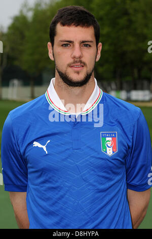 Mattia The Destro (ITA), 28 mai 2013 - Football : l'équipe U-21 Italie session photo officiel pour le championnat de l'UEFA des moins de 21 ans (EURO) au Centro Tecnico de Milanello Milanello, Italie. (Photo de Maurizio Borsari/AFLO) Banque D'Images