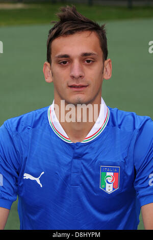 Manolo Gabbiadini (ITA), 28 mai 2013 - Football : l'équipe U-21 Italie session photo officiel pour le championnat de l'UEFA des moins de 21 ans (EURO) au Centro Tecnico de Milanello Milanello, Italie. (Photo de Maurizio Borsari/AFLO) Banque D'Images