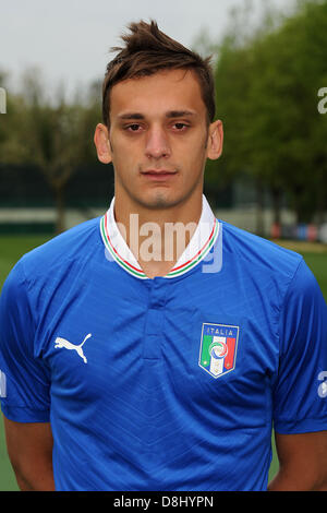 Manolo Gabbiadini (ITA), 28 mai 2013 - Football : l'équipe U-21 Italie session photo officiel pour le championnat de l'UEFA des moins de 21 ans (EURO) au Centro Tecnico de Milanello Milanello, Italie. (Photo de Maurizio Borsari/AFLO) Banque D'Images