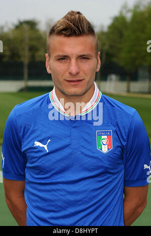 Ciro immobile (ITA), 28 mai 2013 - Football : l'équipe U-21 Italie session photo officiel pour le championnat de l'UEFA des moins de 21 ans (EURO) au Centro Tecnico de Milanello Milanello, Italie. (Photo de Maurizio Borsari/AFLO) Banque D'Images