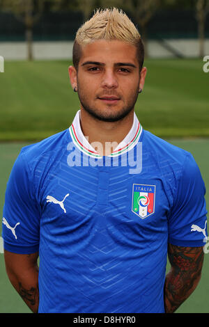 Lorenzo Insigne (ITA), 28 mai 2013 - Football : l'équipe U-21 Italie session photo officiel pour le championnat de l'UEFA des moins de 21 ans (EURO) au Centro Tecnico de Milanello Milanello, Italie. (Photo de Maurizio Borsari/AFLO) Banque D'Images