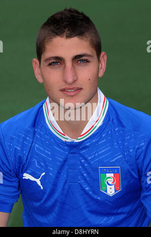 Marco Verratti (ITA), 28 mai 2013 - Football : l'équipe U-21 Italie session photo officiel pour le championnat de l'UEFA des moins de 21 ans (EURO) au Centro Tecnico de Milanello Milanello, Italie. (Photo de Maurizio Borsari/AFLO) Banque D'Images