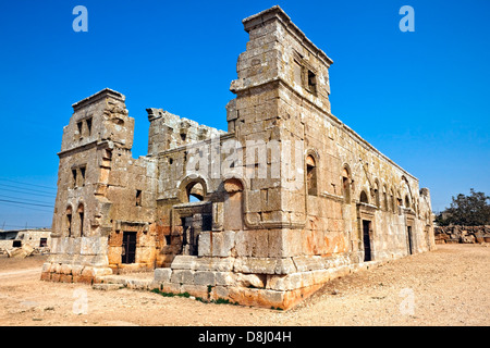 C'est un des mieux conservé République - bâtiment ecclésiastique byzantine (5e siècle). Cathédrale à trois nefs. Banque D'Images